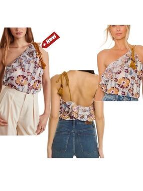 Free People Intimately Day Date one Shoulder floral embroidered bodysuit L NWT